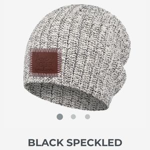 Love Your Melon Black Speckled Cotton Knit Winter Beanie OS